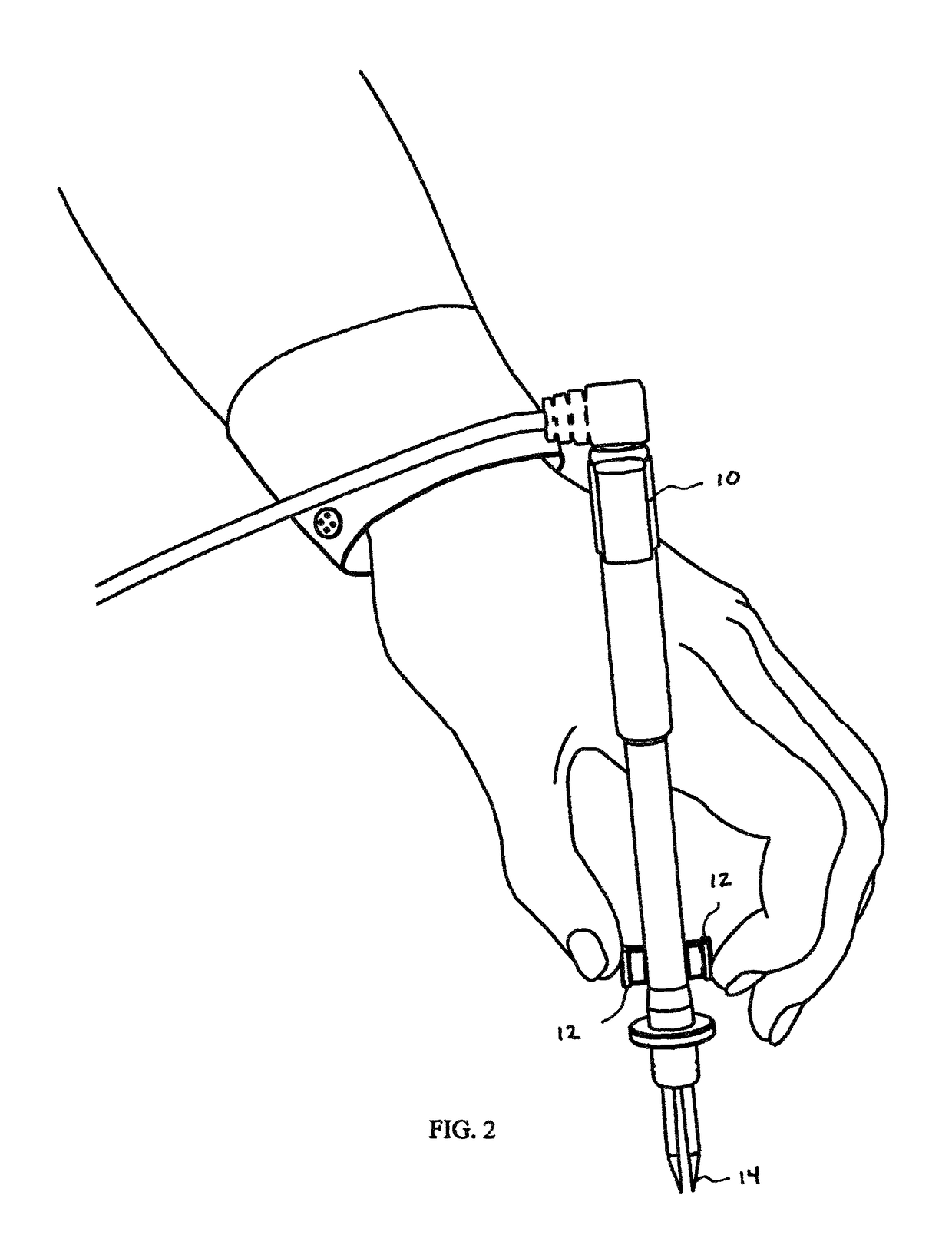 Test instrument probe with a pointed tip that is also capable of gripping