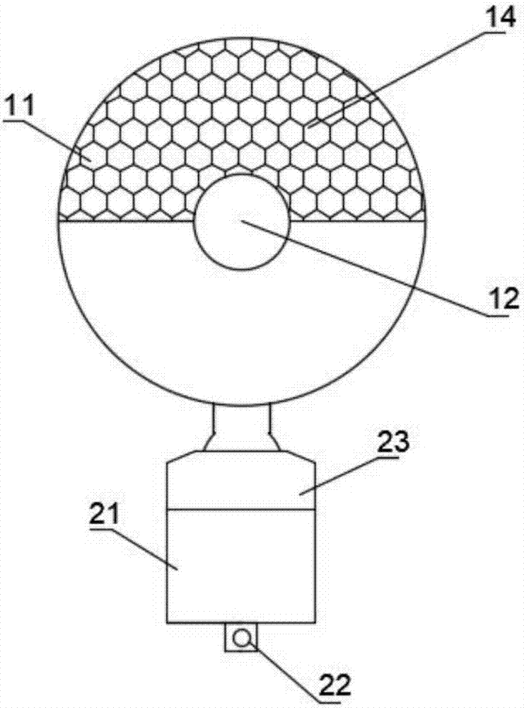 Spherical warning lamp for electric bicycle