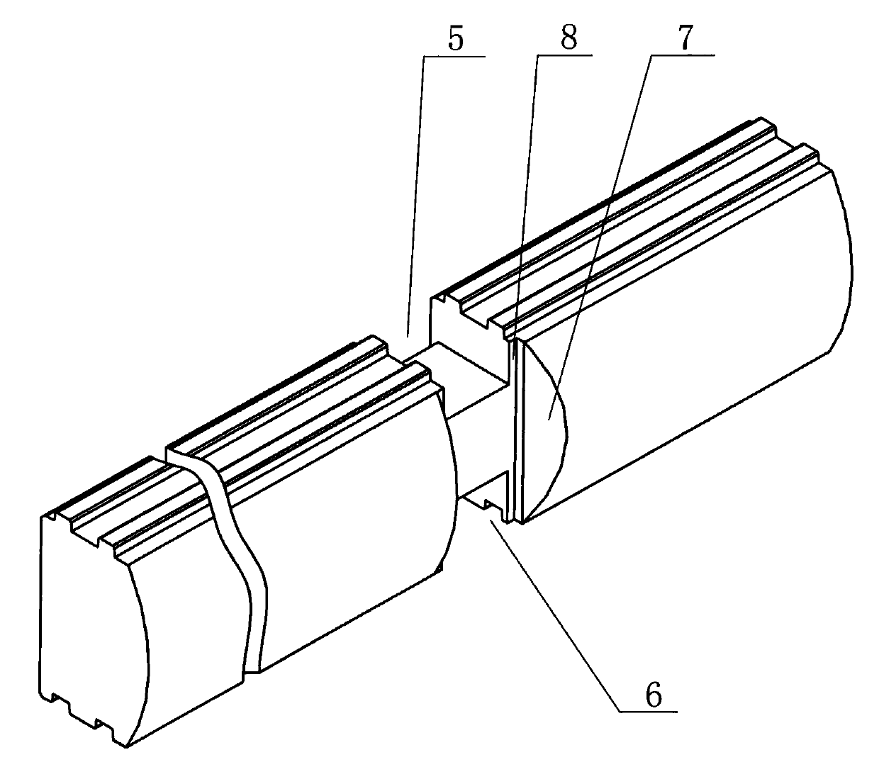 Assembling type log cabin convex face wall body