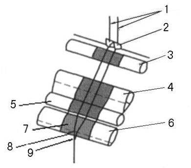 Production method of snowflake fabric from paster fiber and combed cotton fiber through tight, AB and nubby spinning