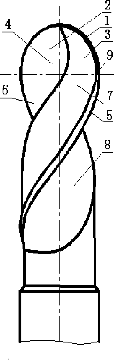 Bulb slotting cutter and its abrasive machining four-shaft linkage equipment