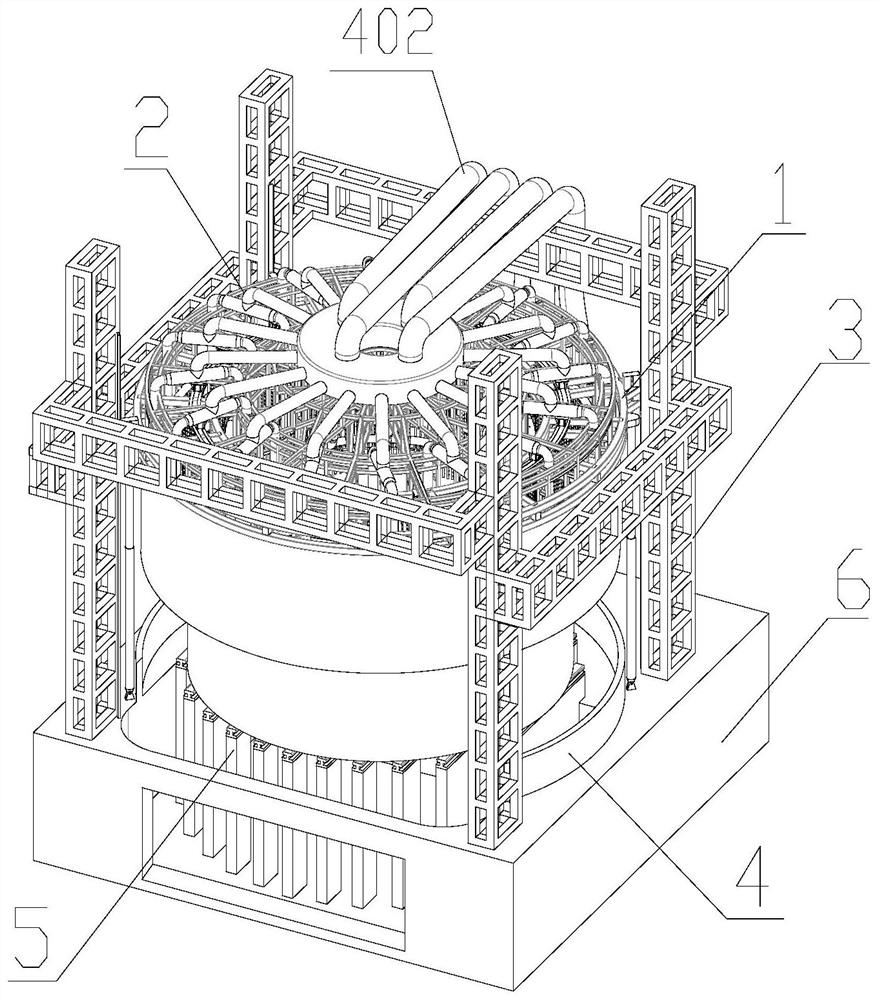 Lifting-type spray quenching machine tool for large thin-walled cylinder