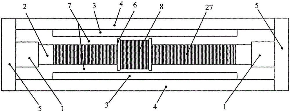 Magnetic field tracking compensation double magnetic circuit symmetrical excitation rectangular open magnetic field electromagnetic vibrating table magnetic circuit structure