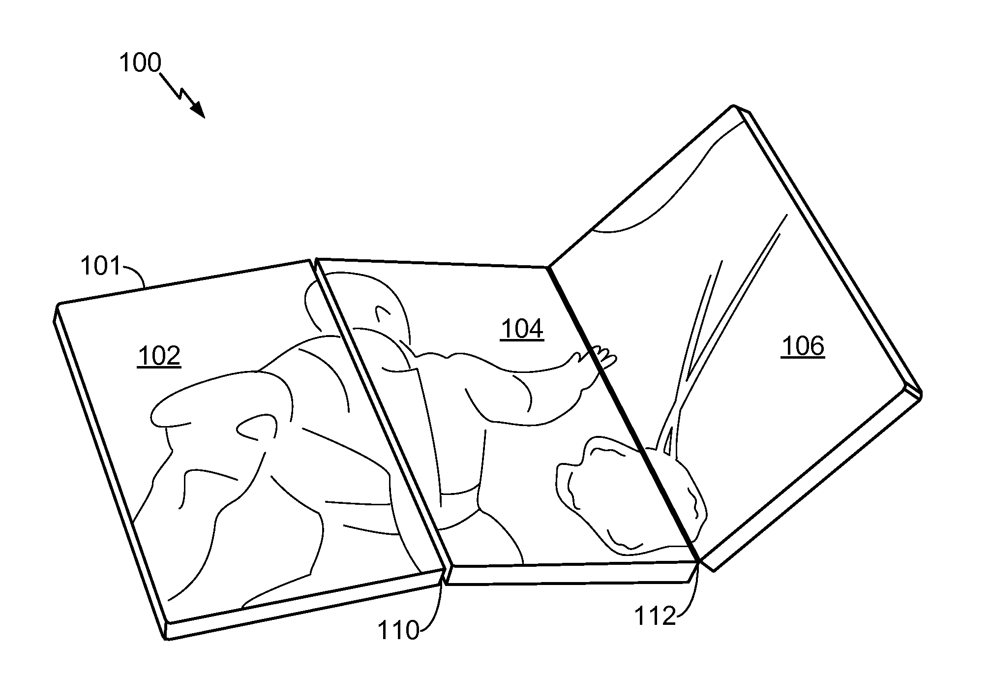 Multi-panel device with configurable interface