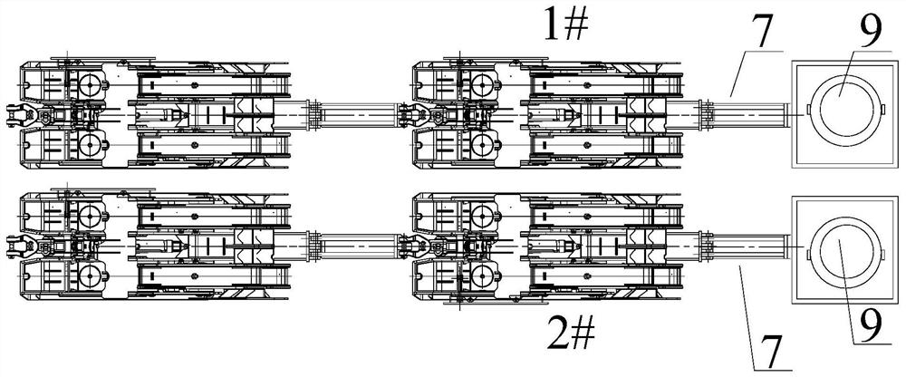 Device for increasing face width of forepolings during working face for recovering main roadway coal pillars passing through empty roadway