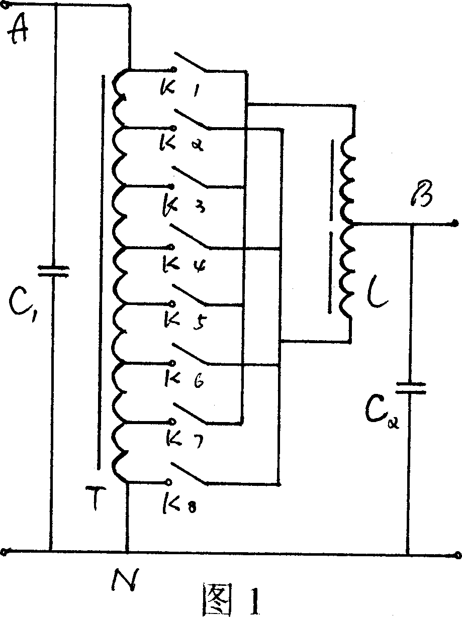 Switch step switching type ac voltage regulator