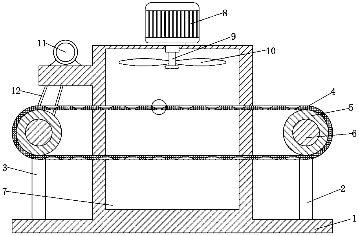 Blow-drying apparatus for emulsion explosive production line