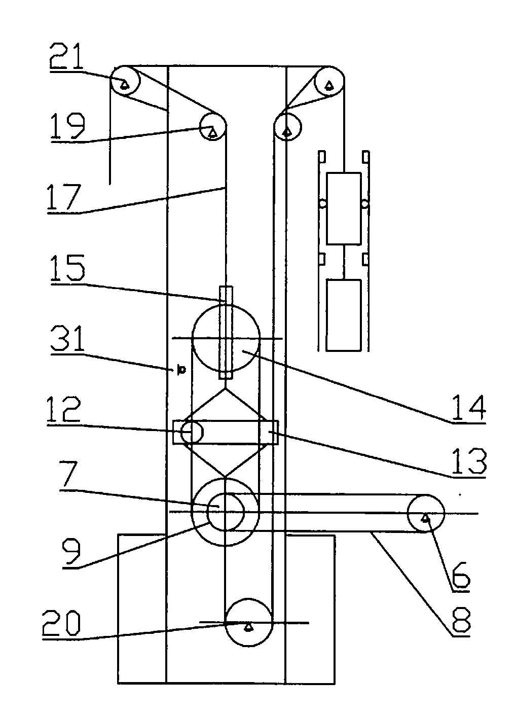 Single-motor bilateral-drive energy-saving chain type pumping unit