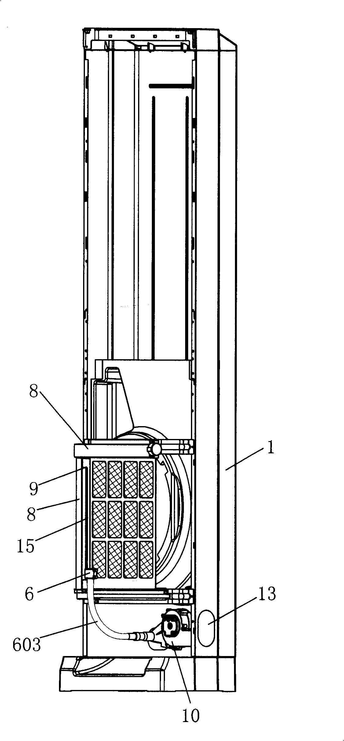 Cabinet air-conditioner dust gauze self-cleaning device and operation method thereof