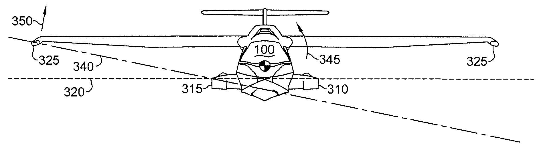 Wingtip and sponson interaction on an amphibious aircraft