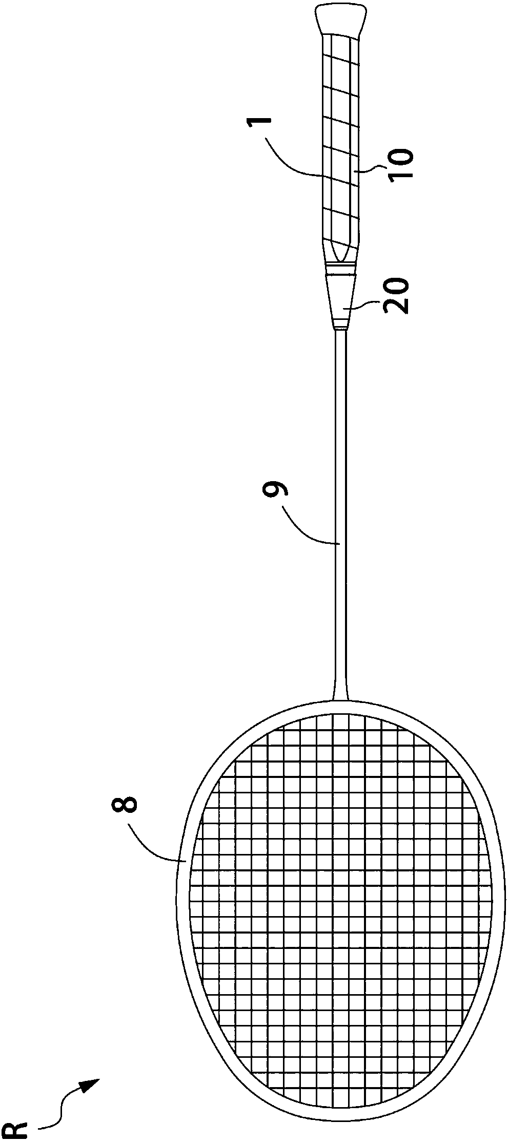 Grab handle of badminton racket