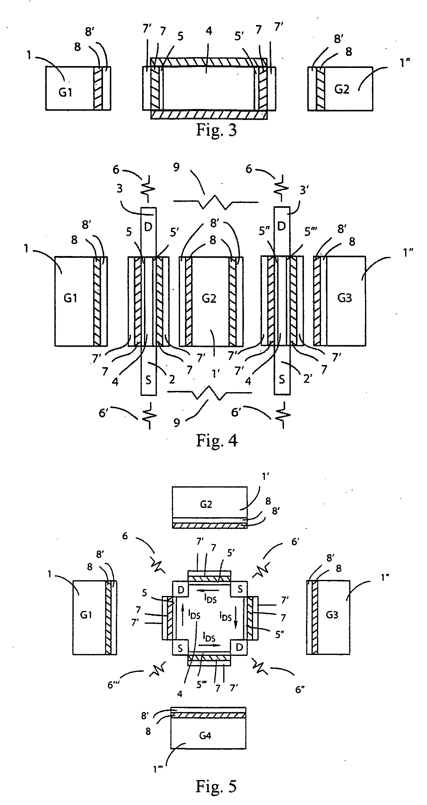 Active double or multi gate micro-electro-mechanical device with built-in transistor