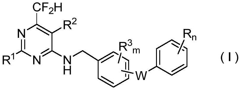 N-aryloxy/thiobenzyl difluoromethyl pyrilamine compound as well as preparation method and application thereof