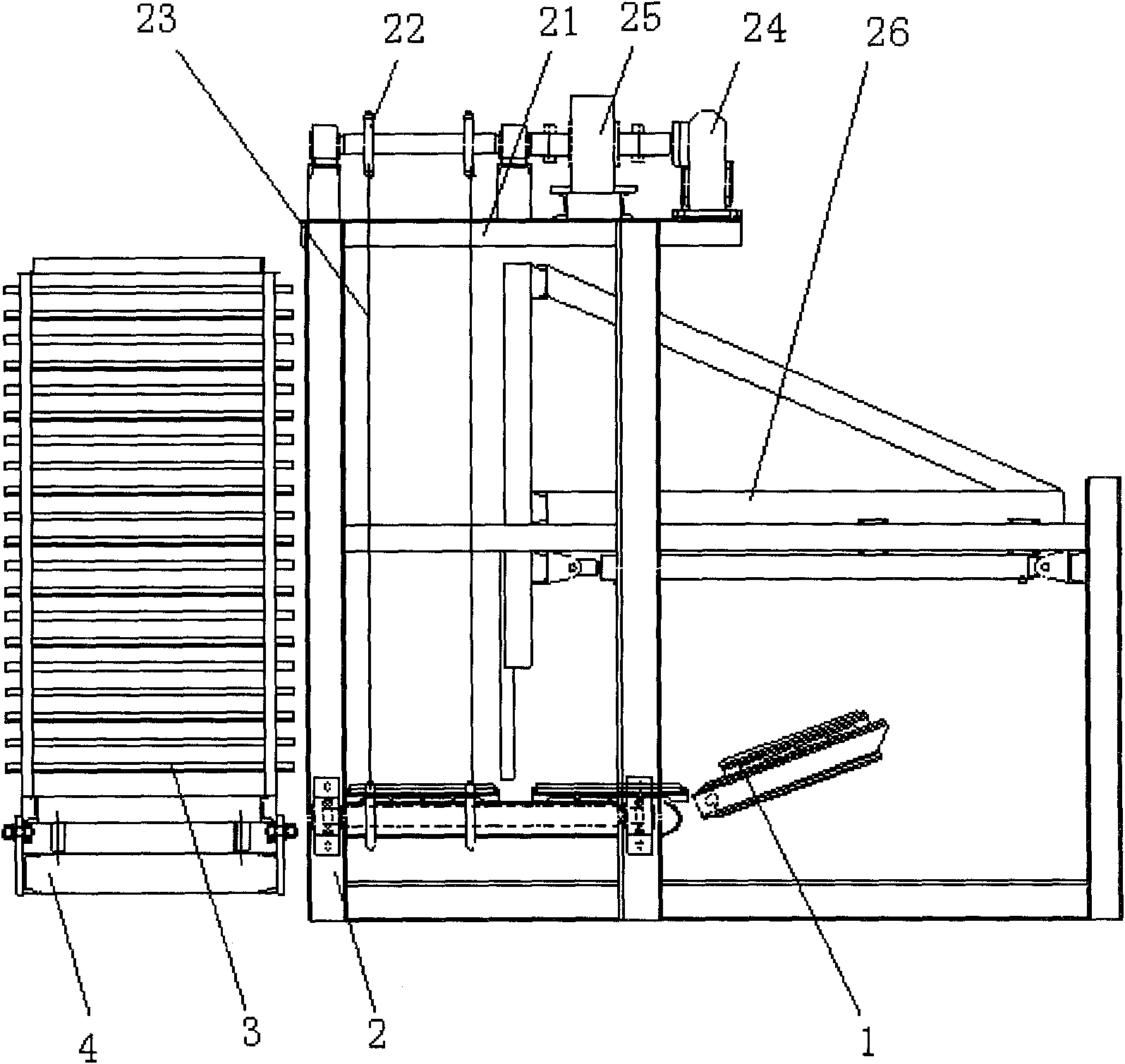 Automatic rack-mounting system of numerical control mould pressing encaustic tile production equipment