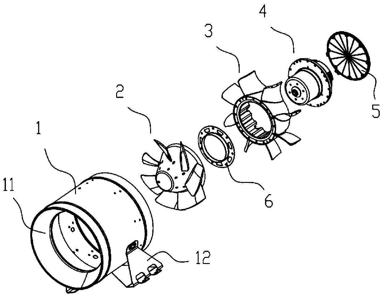 Radiation type duct fan capable of shielding interference