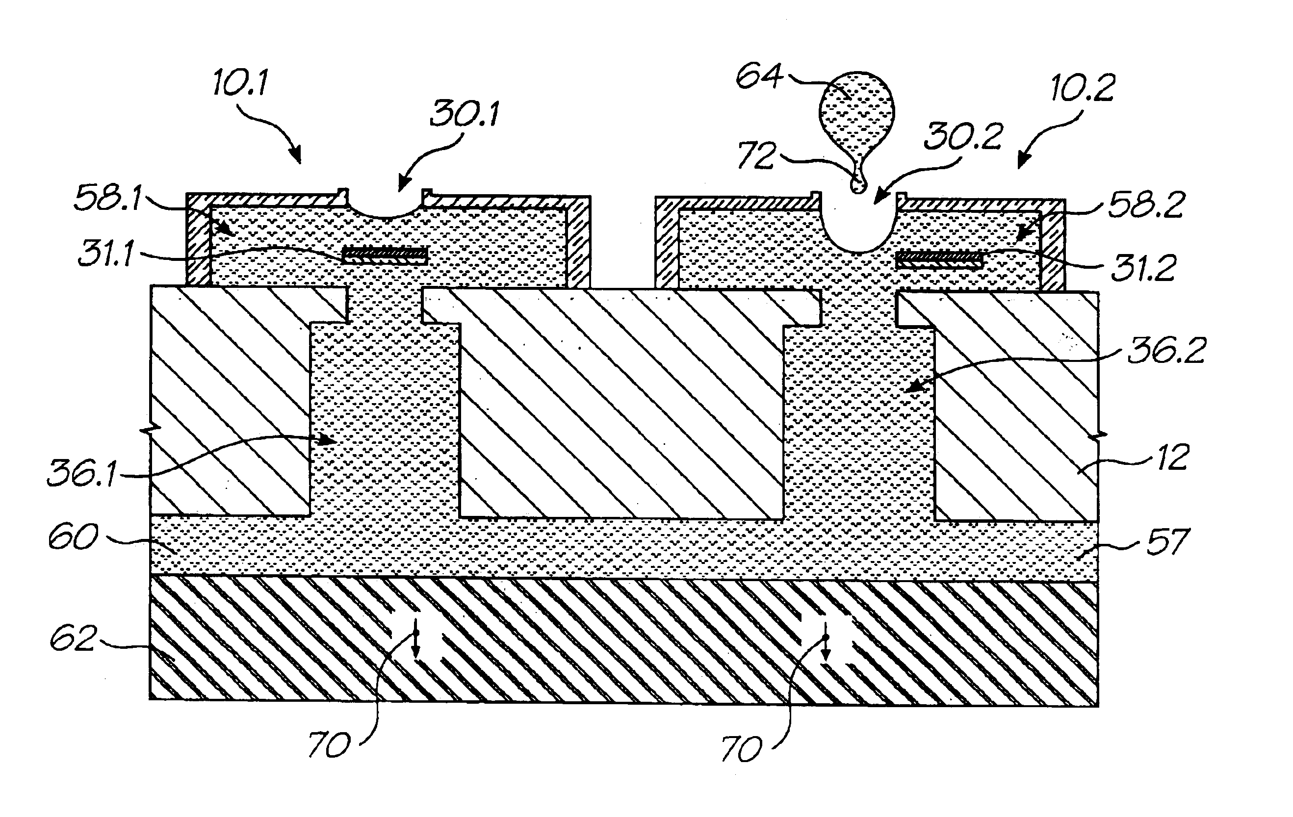 Inkjet printhead chip for use with a pulsating pressure ink supply