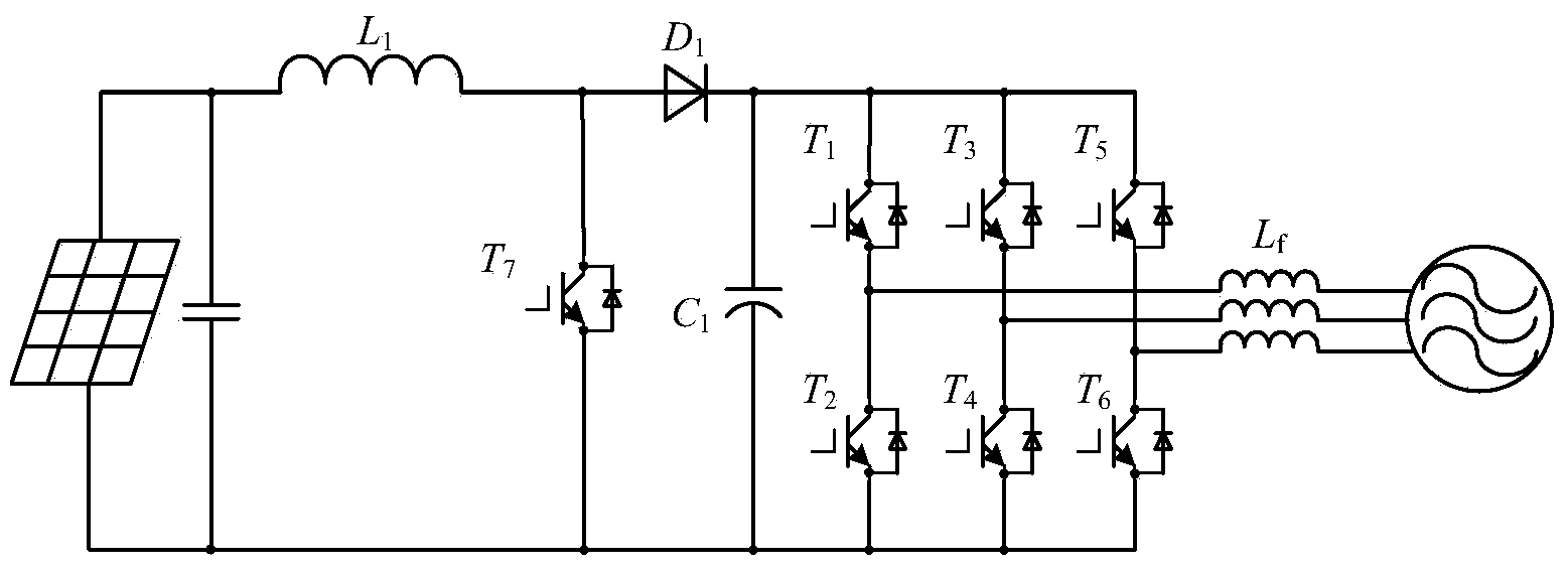 Single-stage booster inverter non-isolated grid-connected photovoltaic power generation system and control method thereof