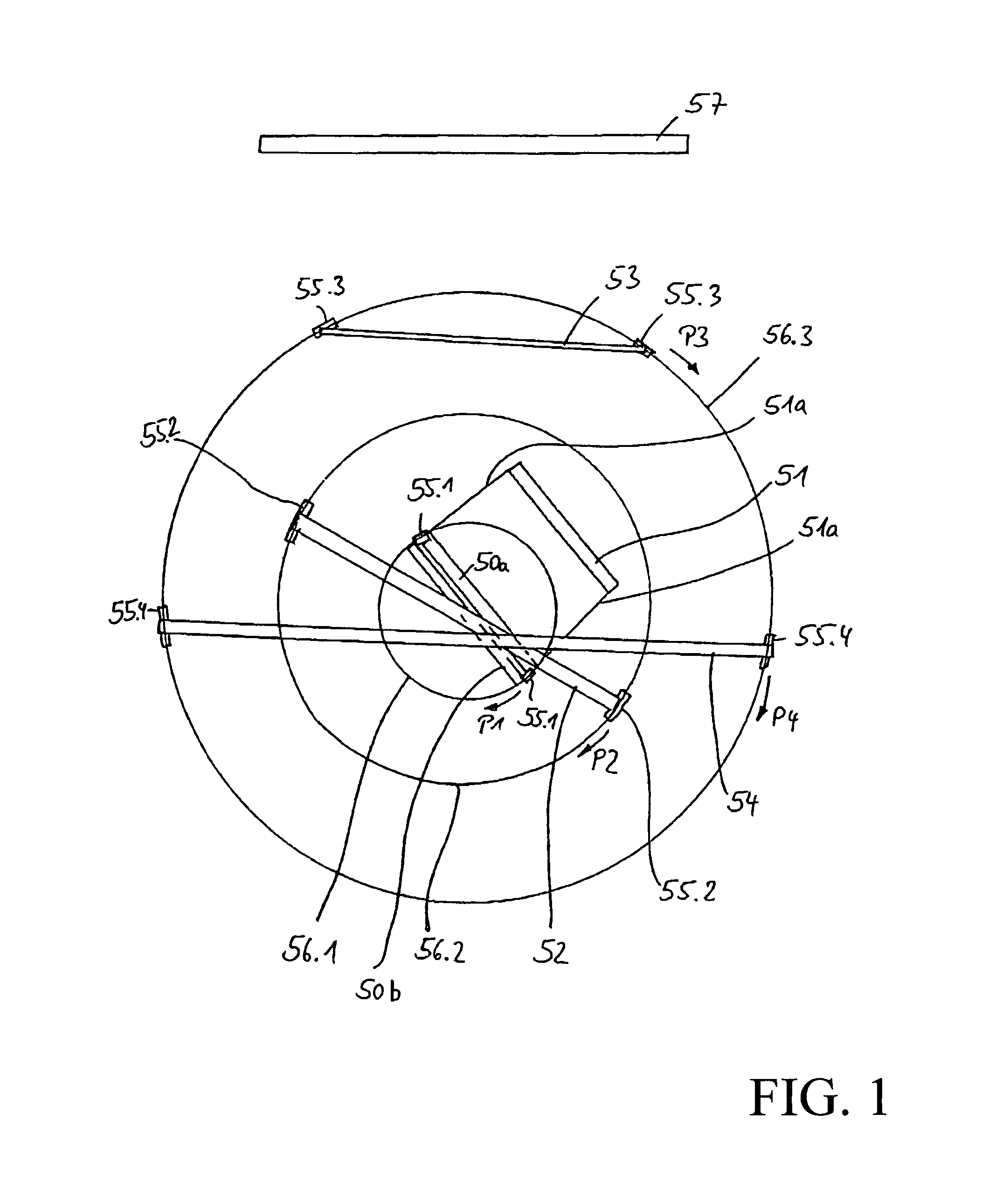 Turning bar draw-off device for a tubular film extrusion installation