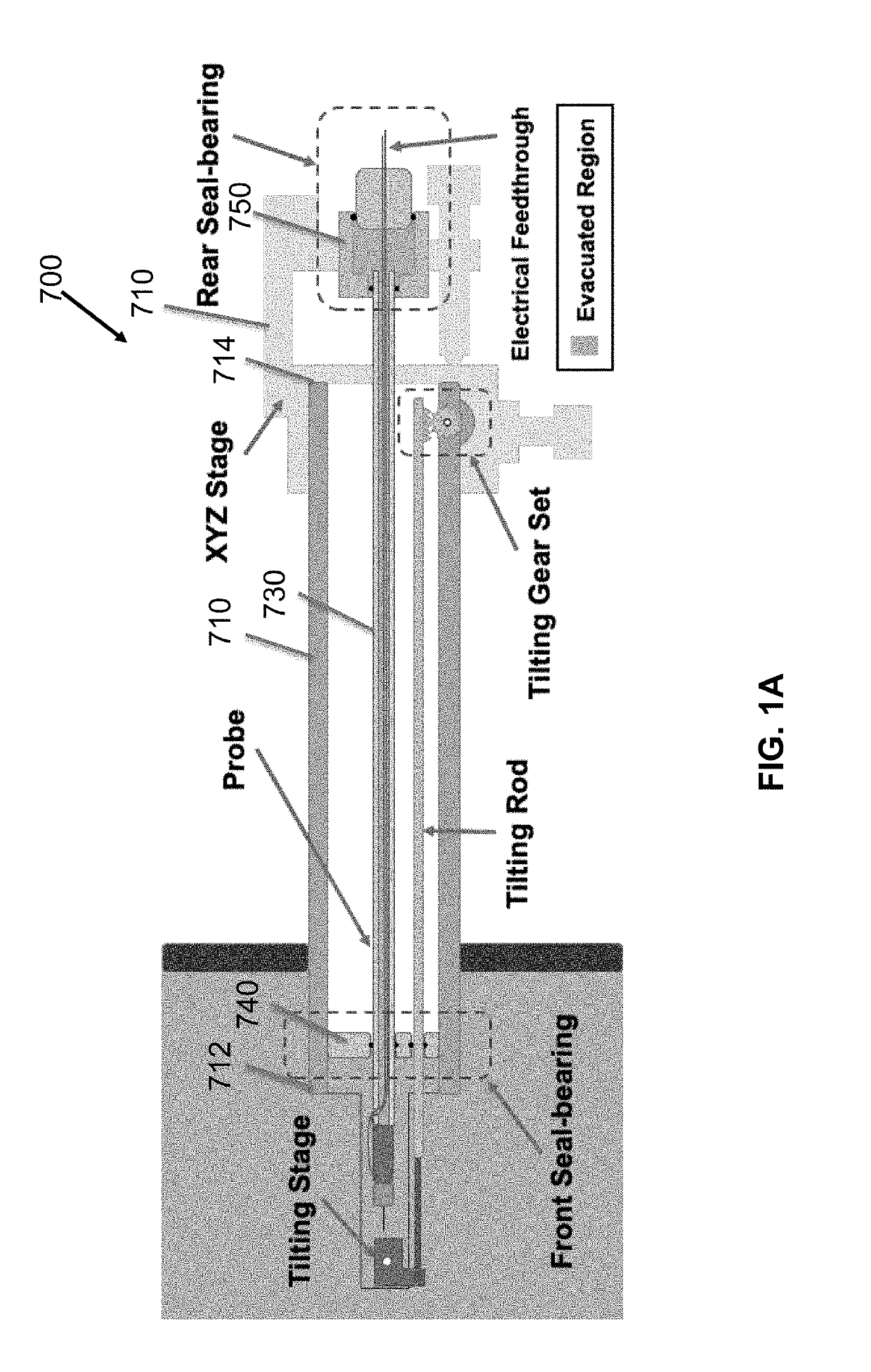 Miniature device for ultra high sensitivity and stability probing in vacuum