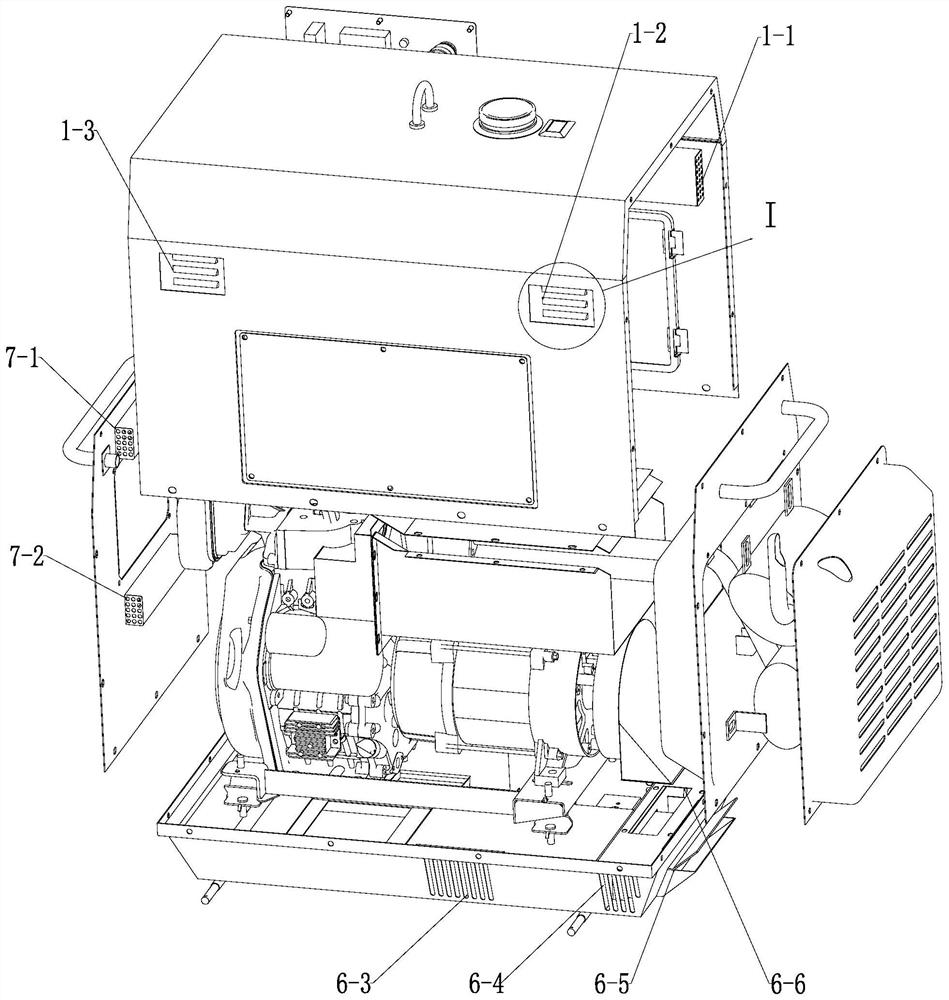 Air-cooled diesel generator cabinet assembly capable of improving heat dissipation efficiency