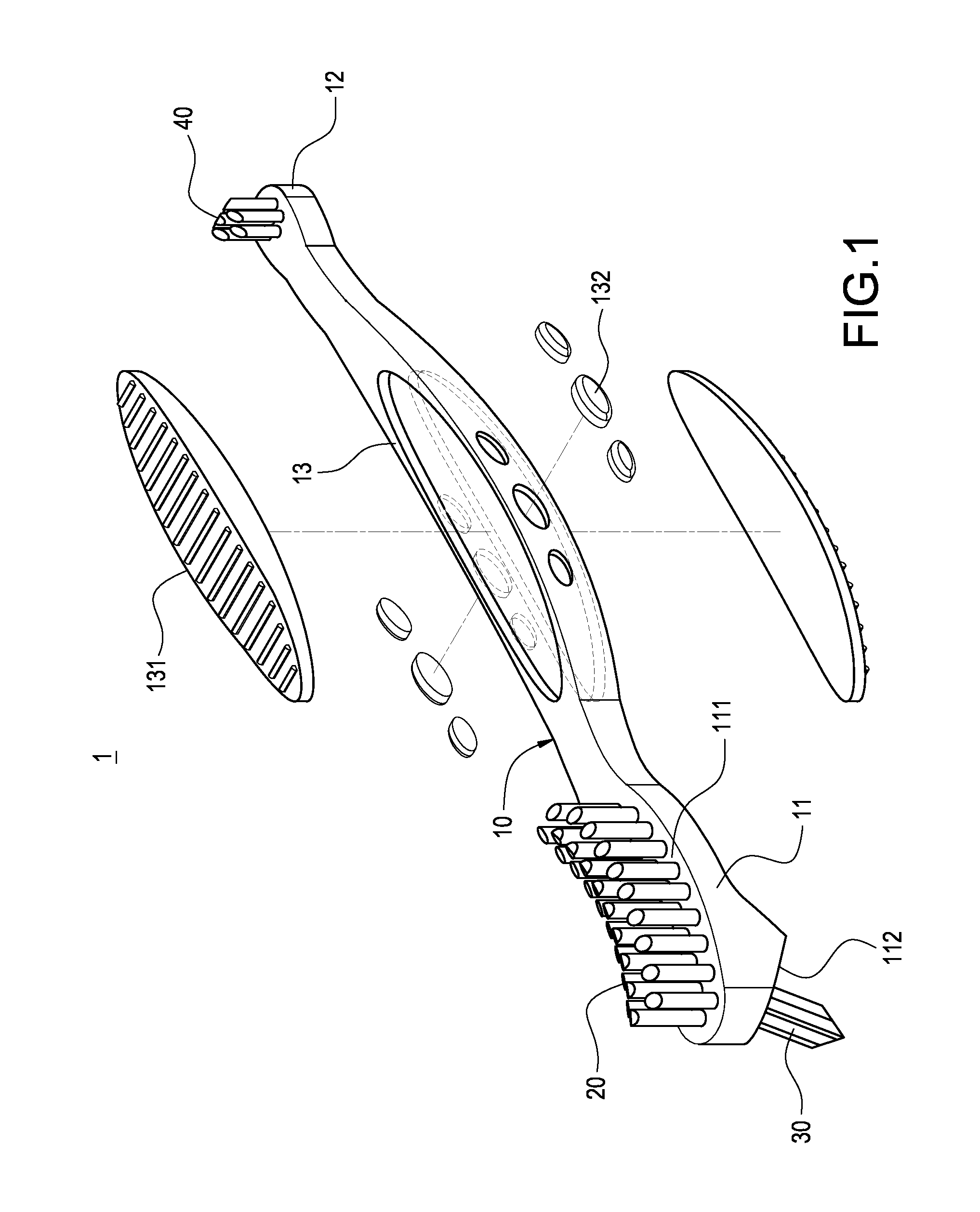 Multi-function brush for overdenture