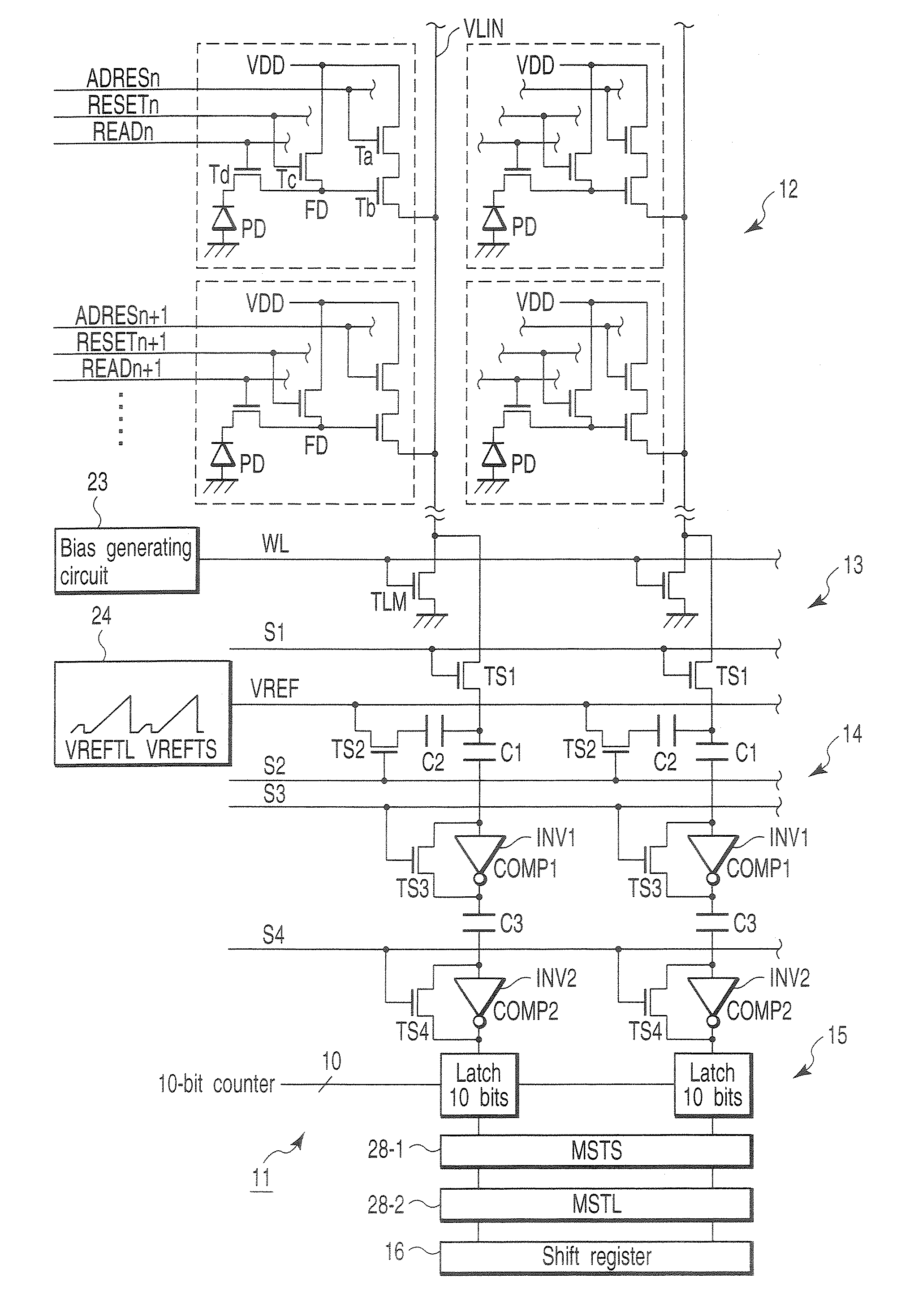 Amplification-type CMOS image sensor of wide dynamic range