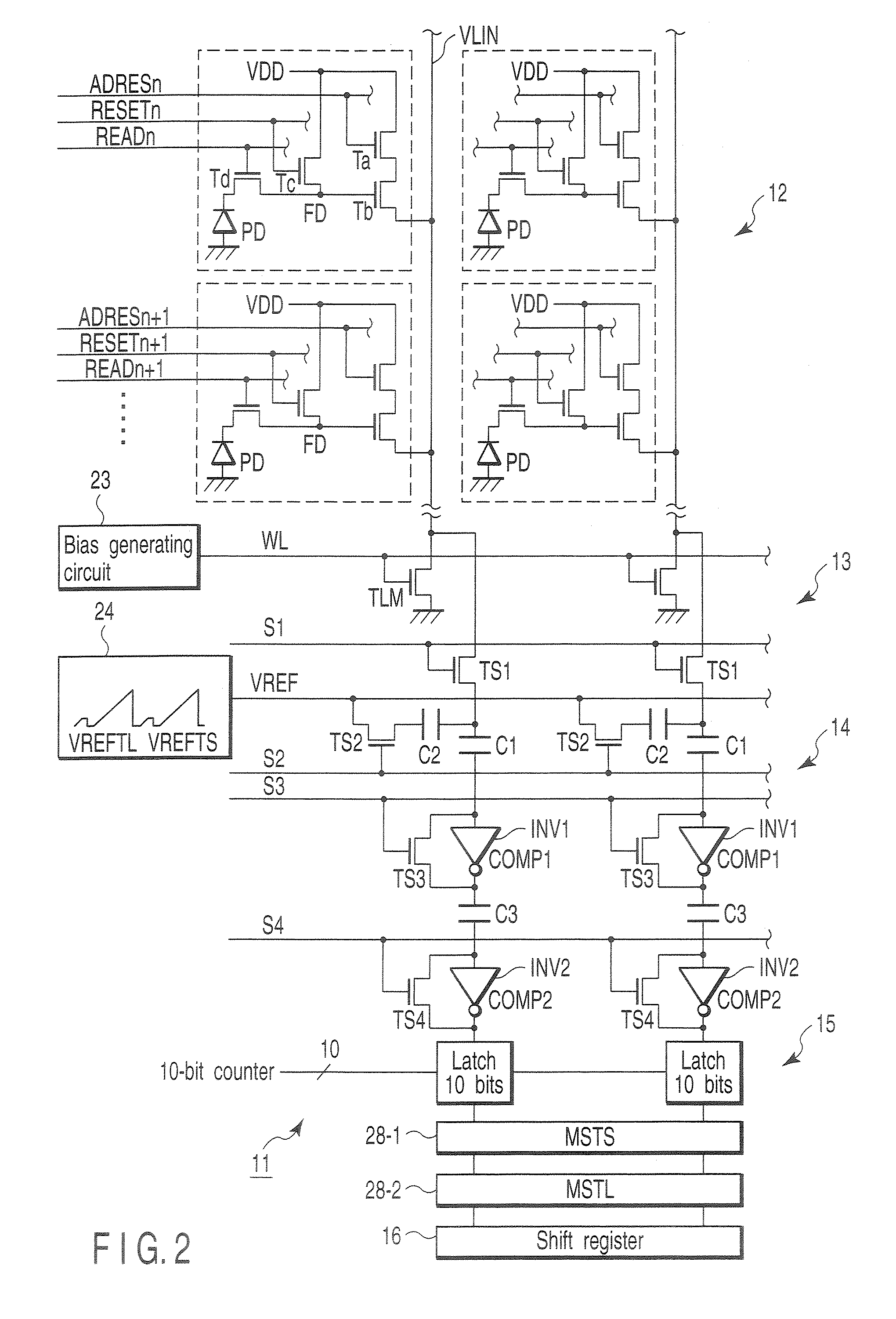 Amplification-type CMOS image sensor of wide dynamic range