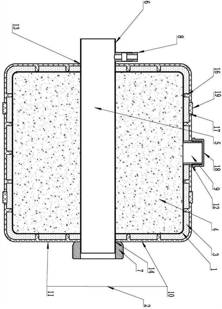 Cold storage and heat preservation composite cooling tank of positive pressure type oxygen respirator