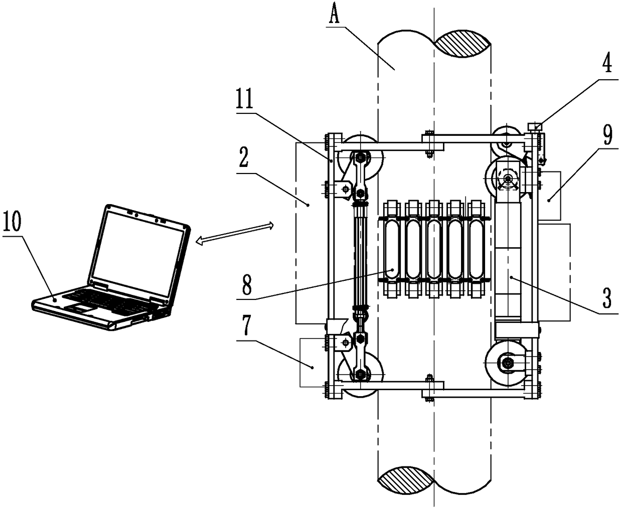 Lightweight carbon fiber cable climbing robot with detection system and its method for cable detection