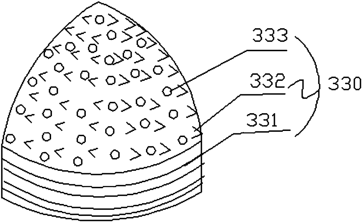 A water treatment device for adsorbing fluoride ions in water