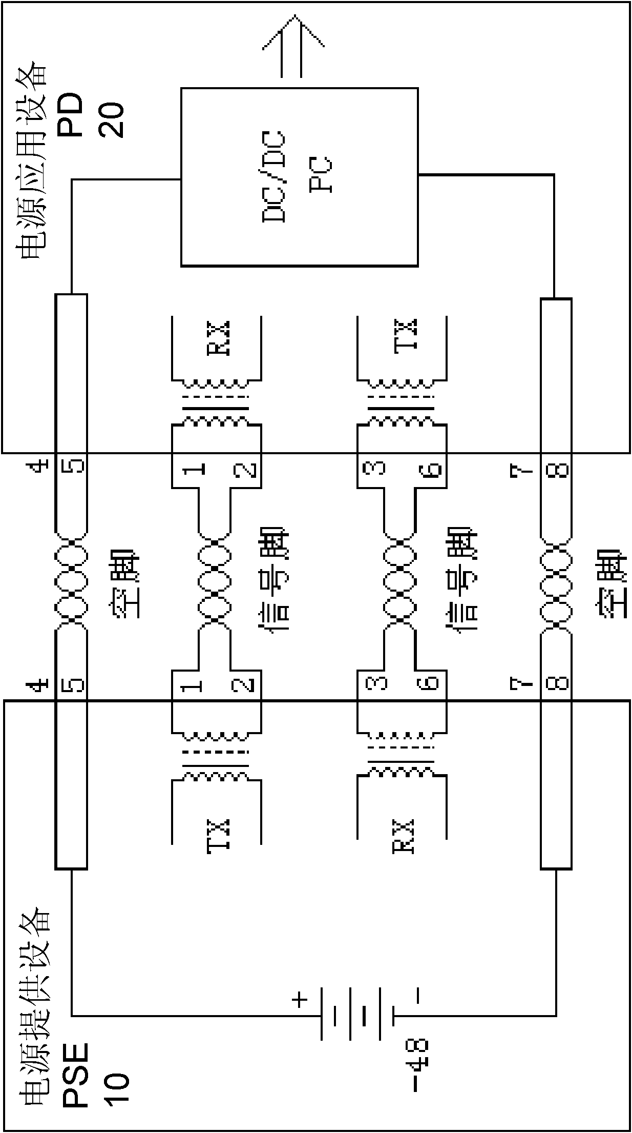 Reverse power supply method and device aiming at passive optical network equipment