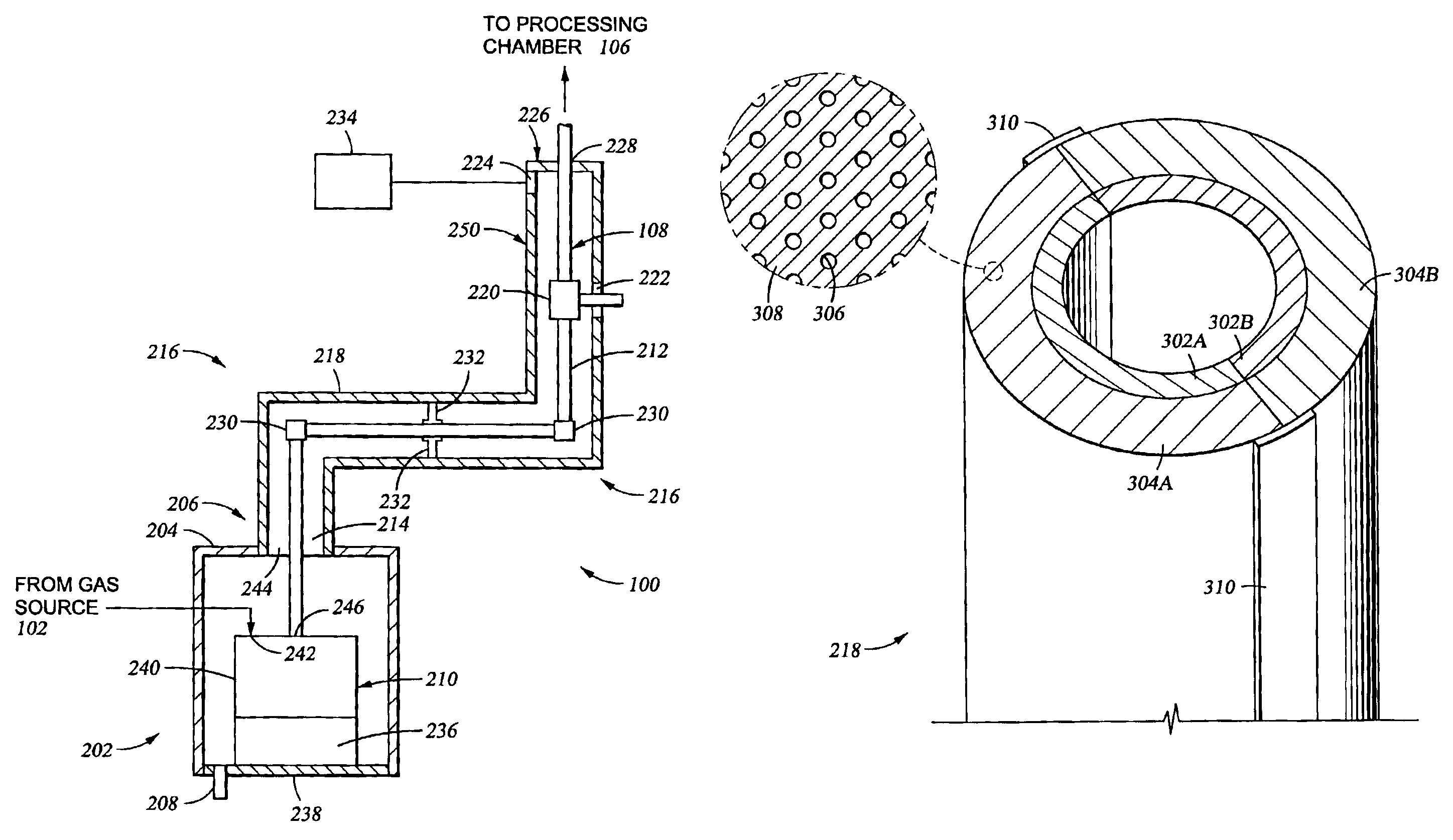 Method and apparatus for gas temperature control in a semiconductor processing system