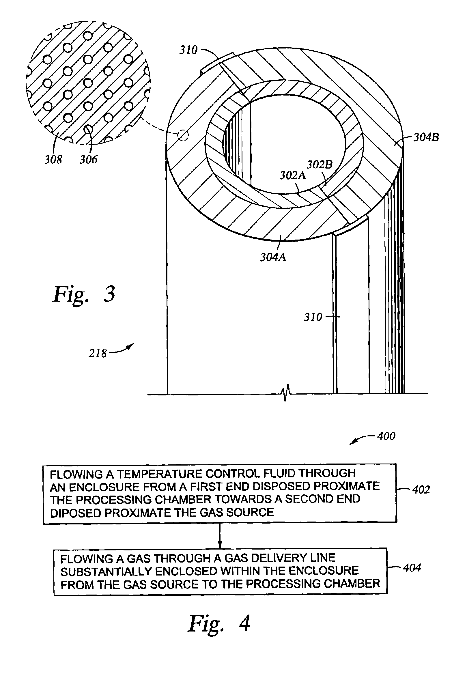 Method and apparatus for gas temperature control in a semiconductor processing system