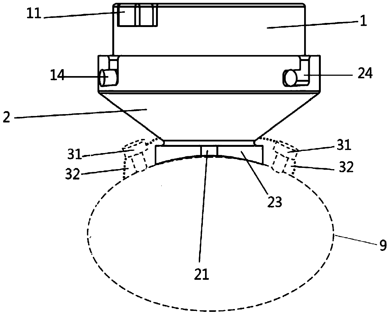 A head-mounted ultrasonic conduction device