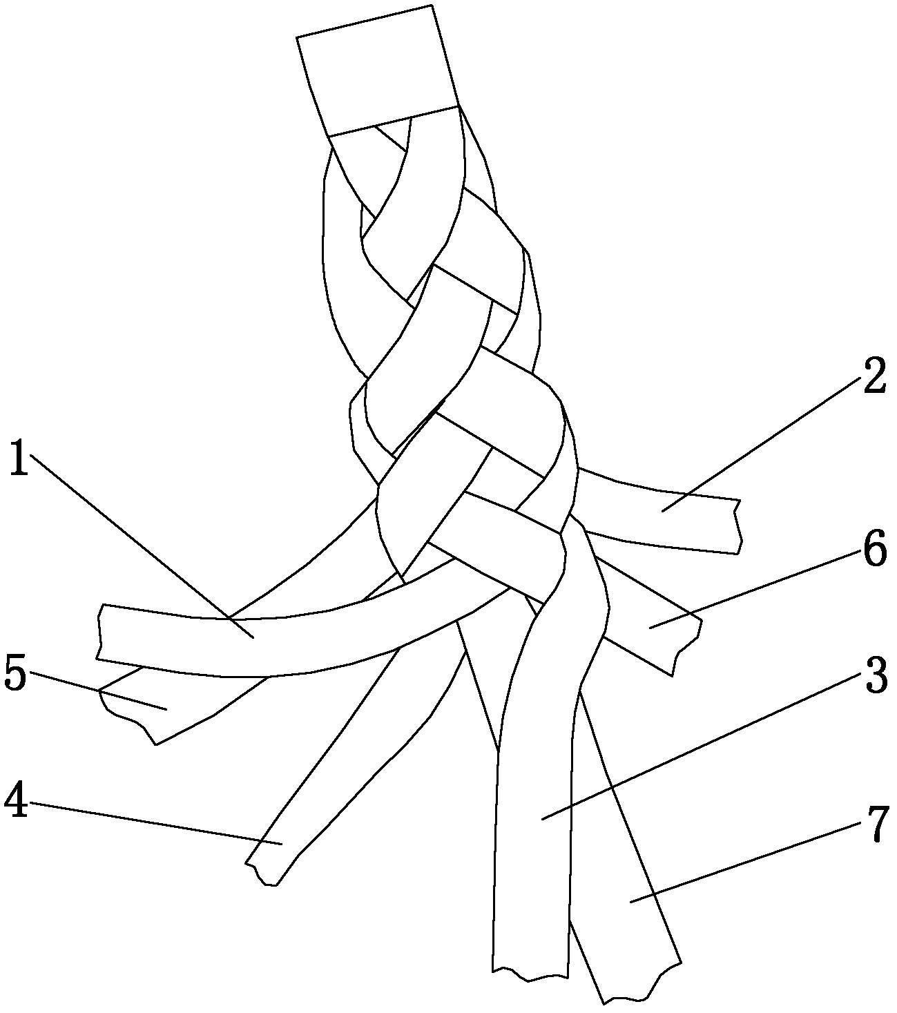 Weaving method for woven handle of handbag