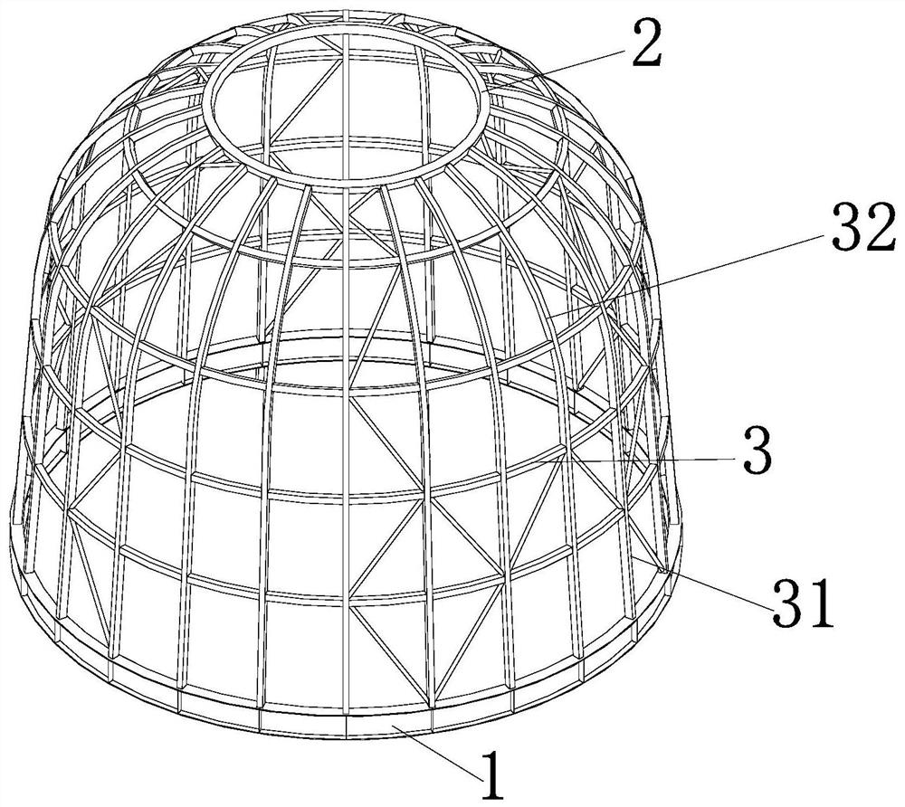 Dome steel structure and construction method