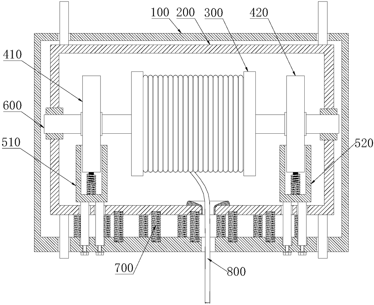 Self-adaptive gravity high-rise fire escape rope forced landing device