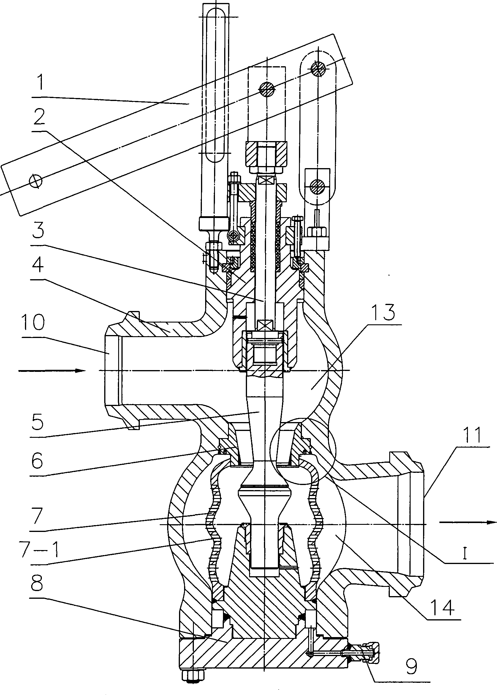 High-temperature high-pressure pressure-reducing valve