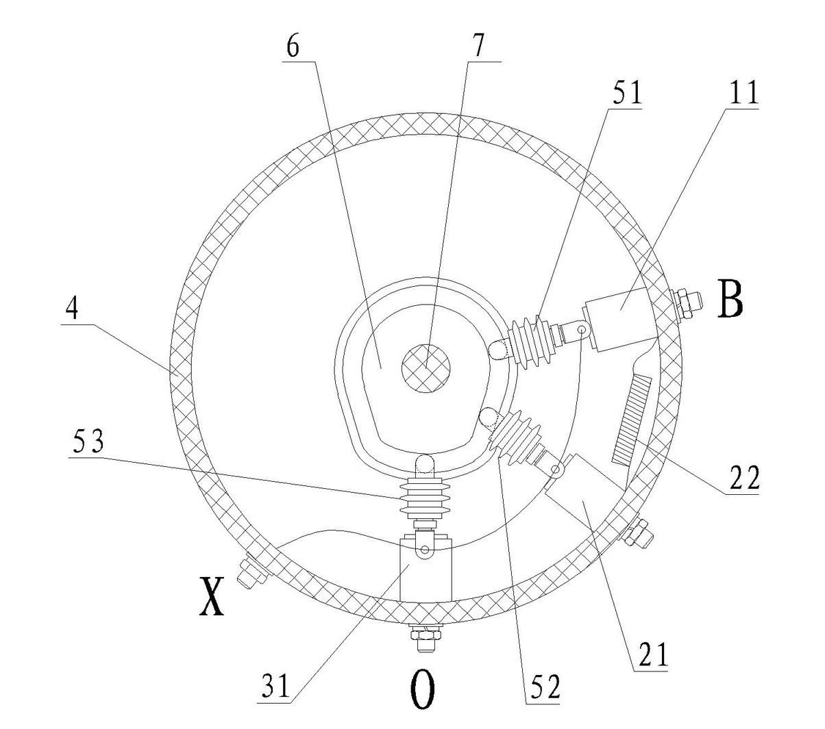 On-load capacity-regulating switch with single fracture