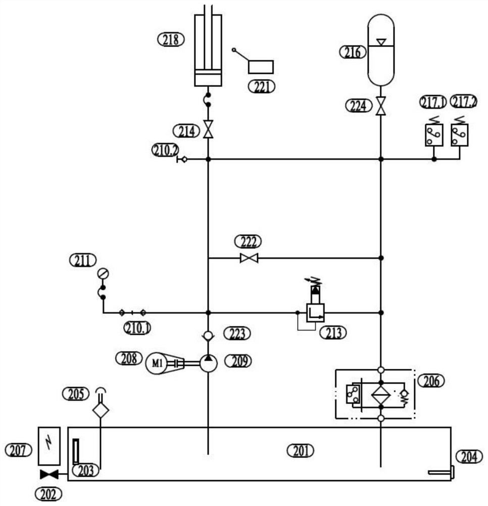 Circular stockyard scraper chain tensioning hydraulic system