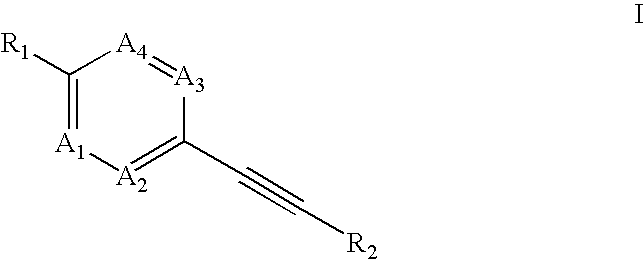 Heteroaryl-substituted alkyne compounds and method of use