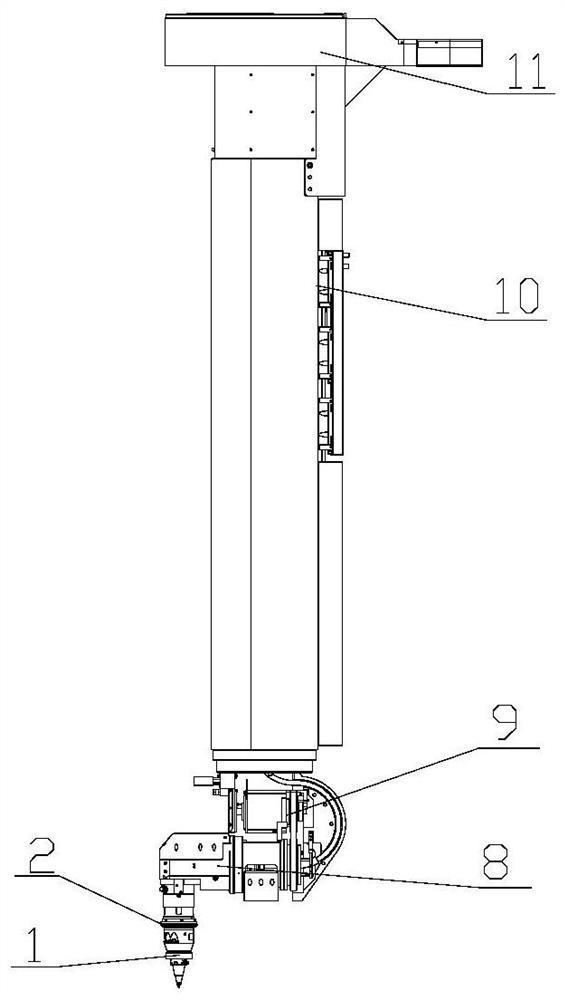 Hybrid reflective three-dimensional linkage laser cutting head