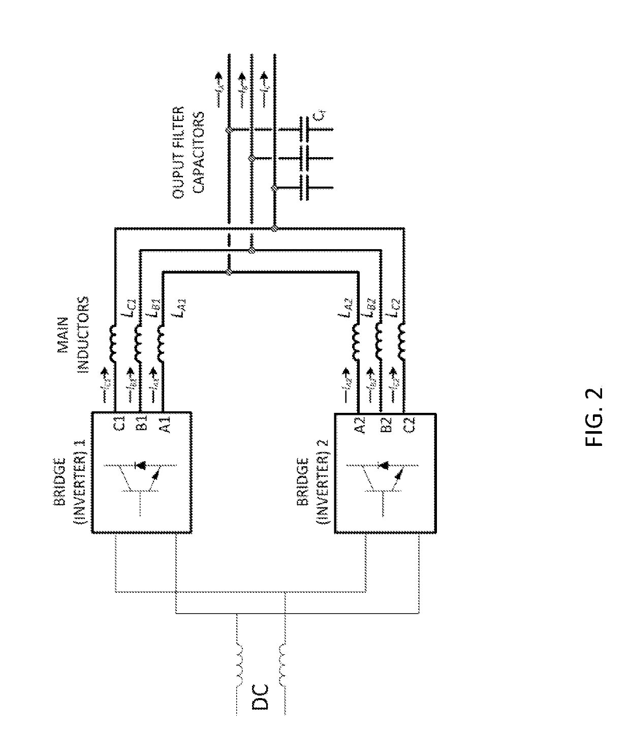 Interleaved parallel inverters with integrated filter inductor and interphase transformer