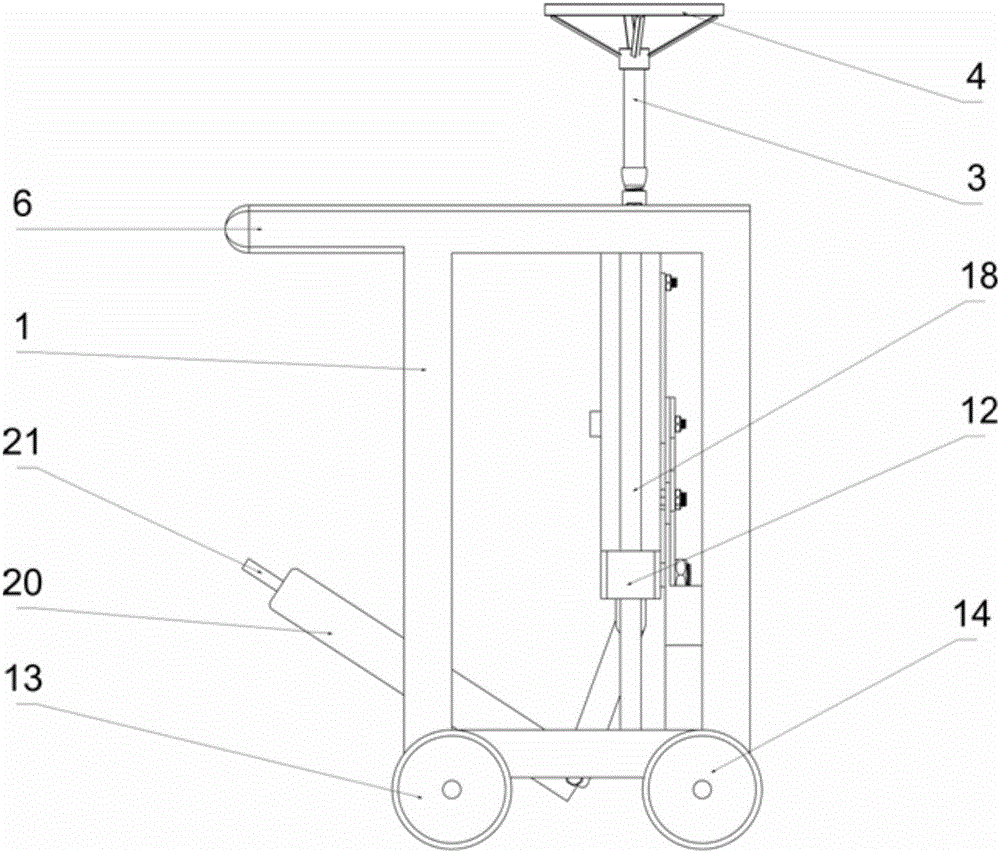 Upright lever-type self-locked clamping peanut plant pulling device