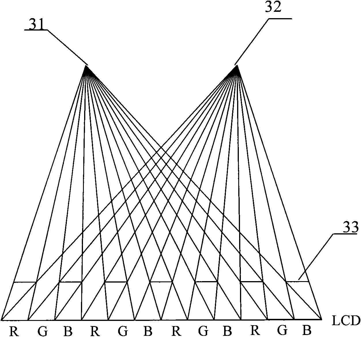 Three-dimensional display module capable of being viewed in two directions and LCD panel