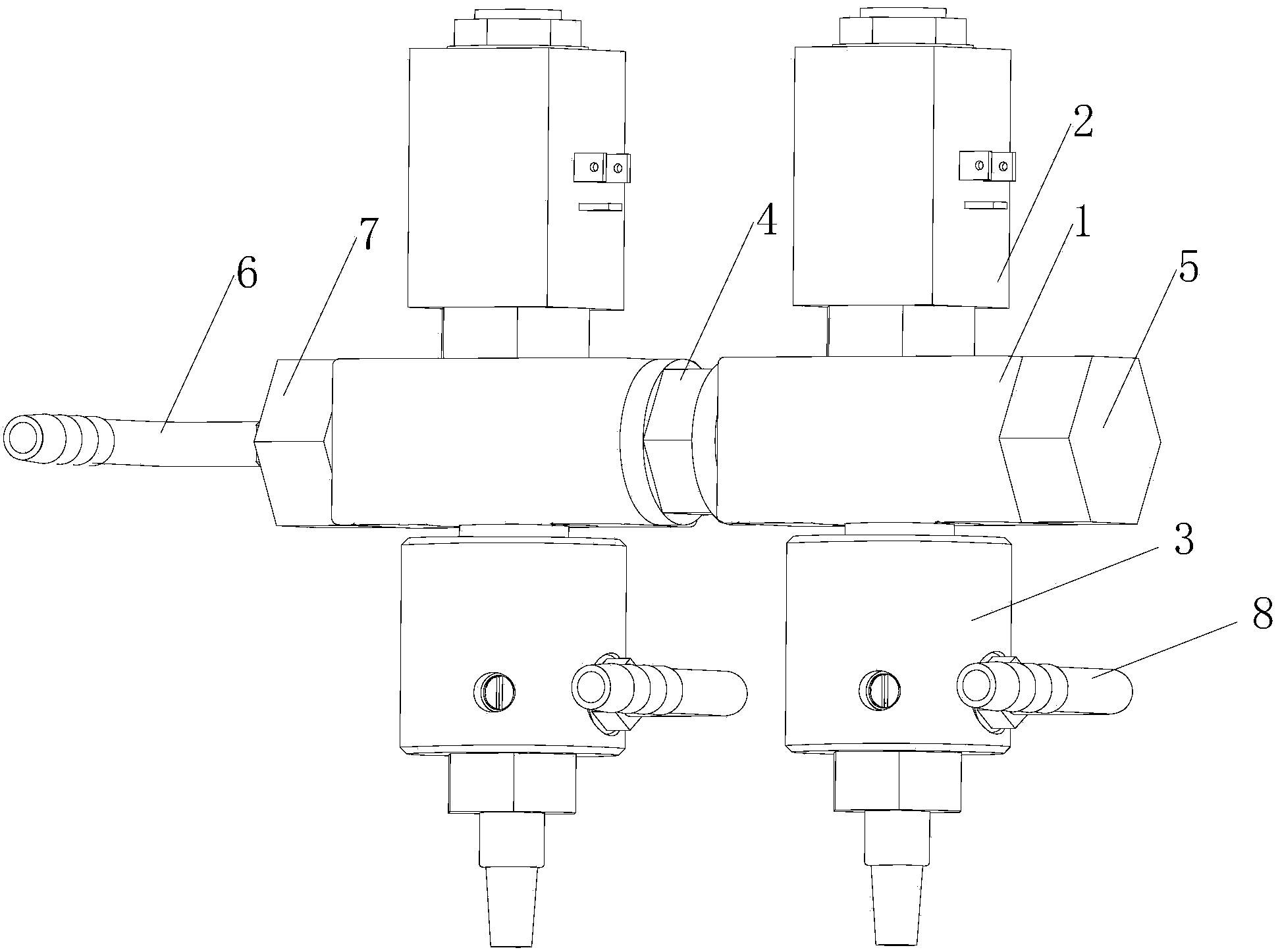 Proportion regulation device used for liquid mixing