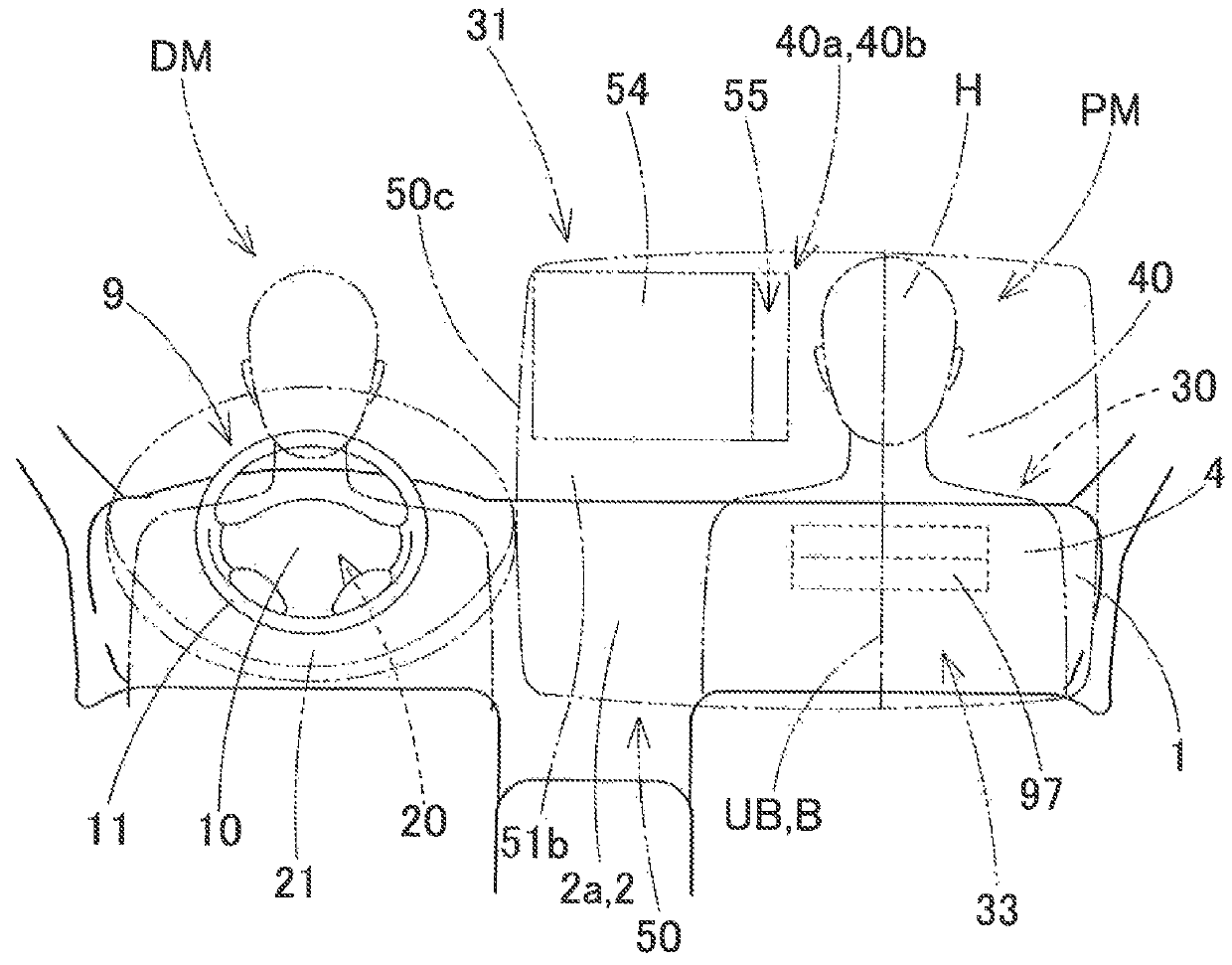 Airbag device for a front passenger seat