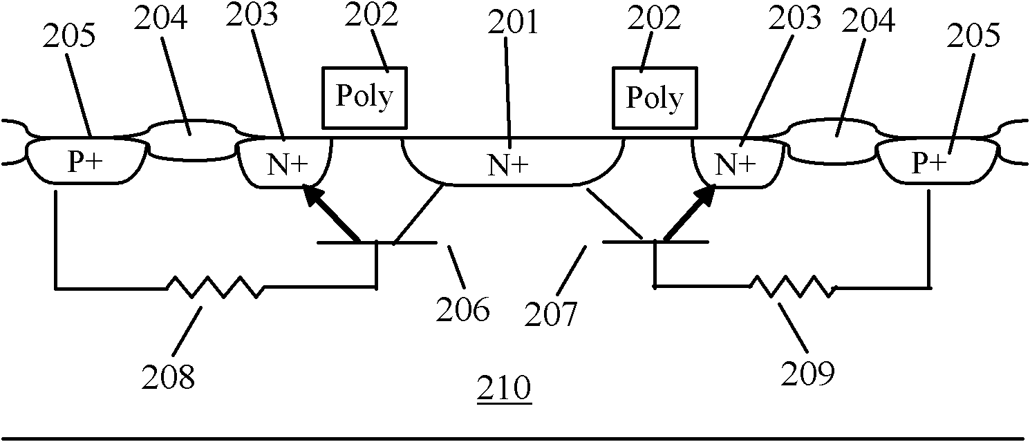 Grounded-grid NMOS (N-channel metal oxide semiconductor) unit for antistatic protection and antistatic protection structure thereof