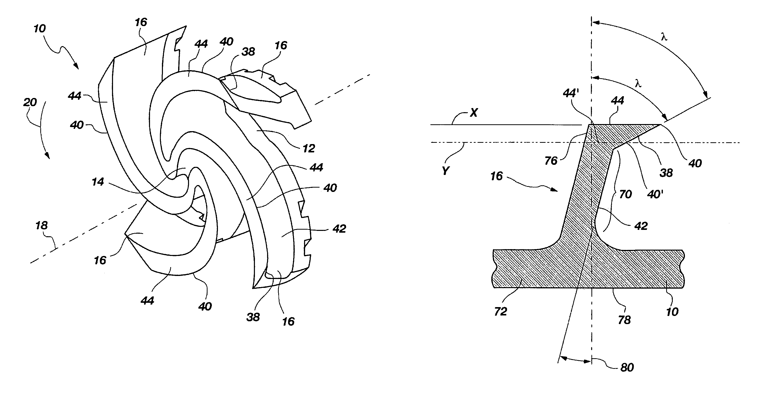 Impeller vane configuration for a centrifugal pump