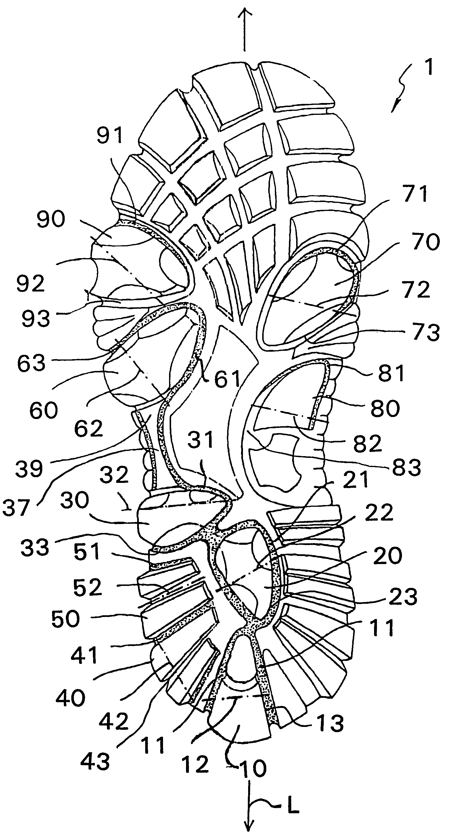 Shoe sole with foot guidance